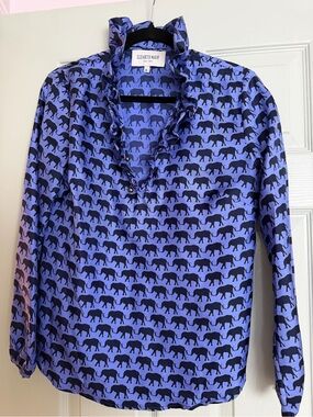Elizabeth McKay Silk, Ruffled Collar Top